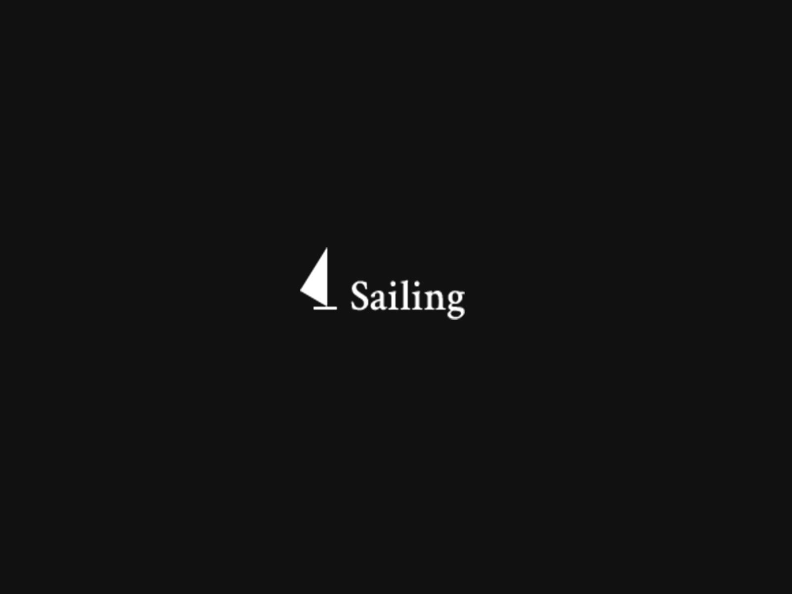 A black and white picture of the word sailing.